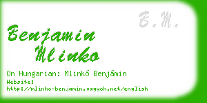 benjamin mlinko business card
